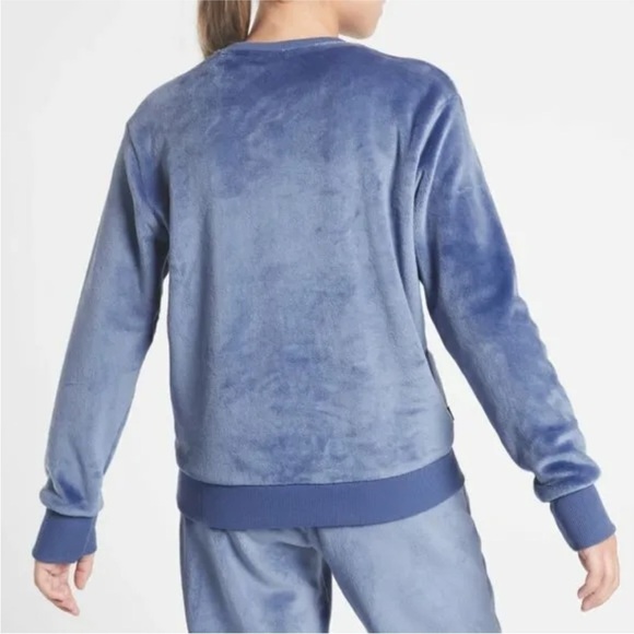 Athleta Girl Chambray Blue Feelin' Good Crew Neck Sweatshirt 7 Girls - Picture 3 of 4